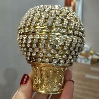 الجملة عالية الجودة الكريستال جولة الذهب رصع الماس الستار الكرة تيجان جديدة
