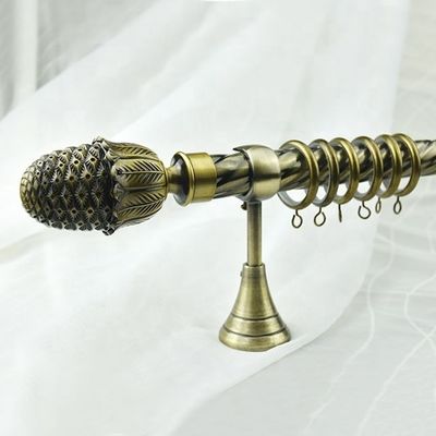 غرفة المعيشة 160/200/250/300/350/400 سنتيمتر قطب حديدي ملتوي قضبان ستائر دوارة واحدة بالجملة المغرب