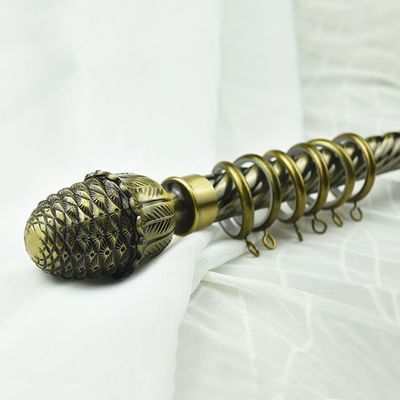 غرفة المعيشة 160/200/250/300/350/400 سنتيمتر قطب حديدي ملتوي قضبان ستائر دوارة واحدة بالجملة المغرب