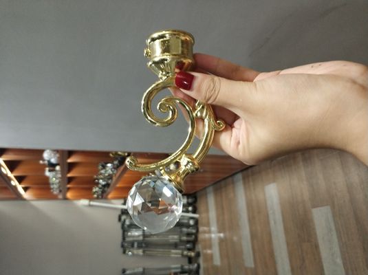 الجملة الكريستال الذهب الستار القطب المعادن تيجان اكسسوارات قضيب الستارة لقضبان الستارة