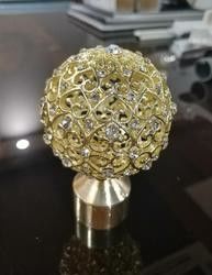 28mm رخيصة كريستال زجاج روز الذهب قضبان ستارة تيجان القطب مخروط الذهب تيجان جديدة لقضبان الستائر