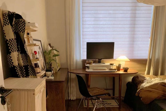 طبقتين من الغزل شانغري La Curtains نمط أنيق وشفاف لغرفة النوم